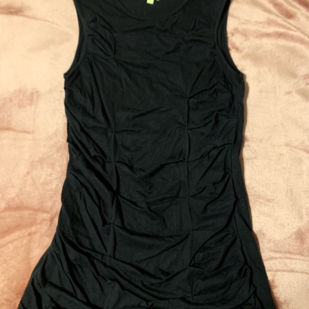 Black Sleeveless Ruched Blouse Small